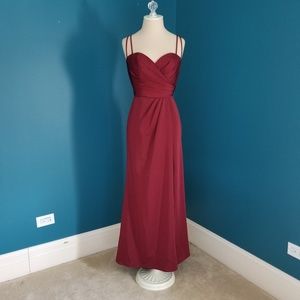 La Femme Strappy Back Burgundy Prom Dress SZ 2